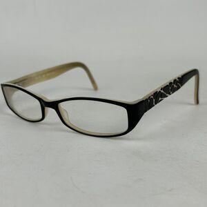 Chelsea Morgan CM 722 Eyeglasses Womens Black Tan Rectangle‎ Frame 52-17-135 mm